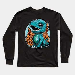 Cute Baby Dinosaur Graphic Design Long Sleeve T-Shirt